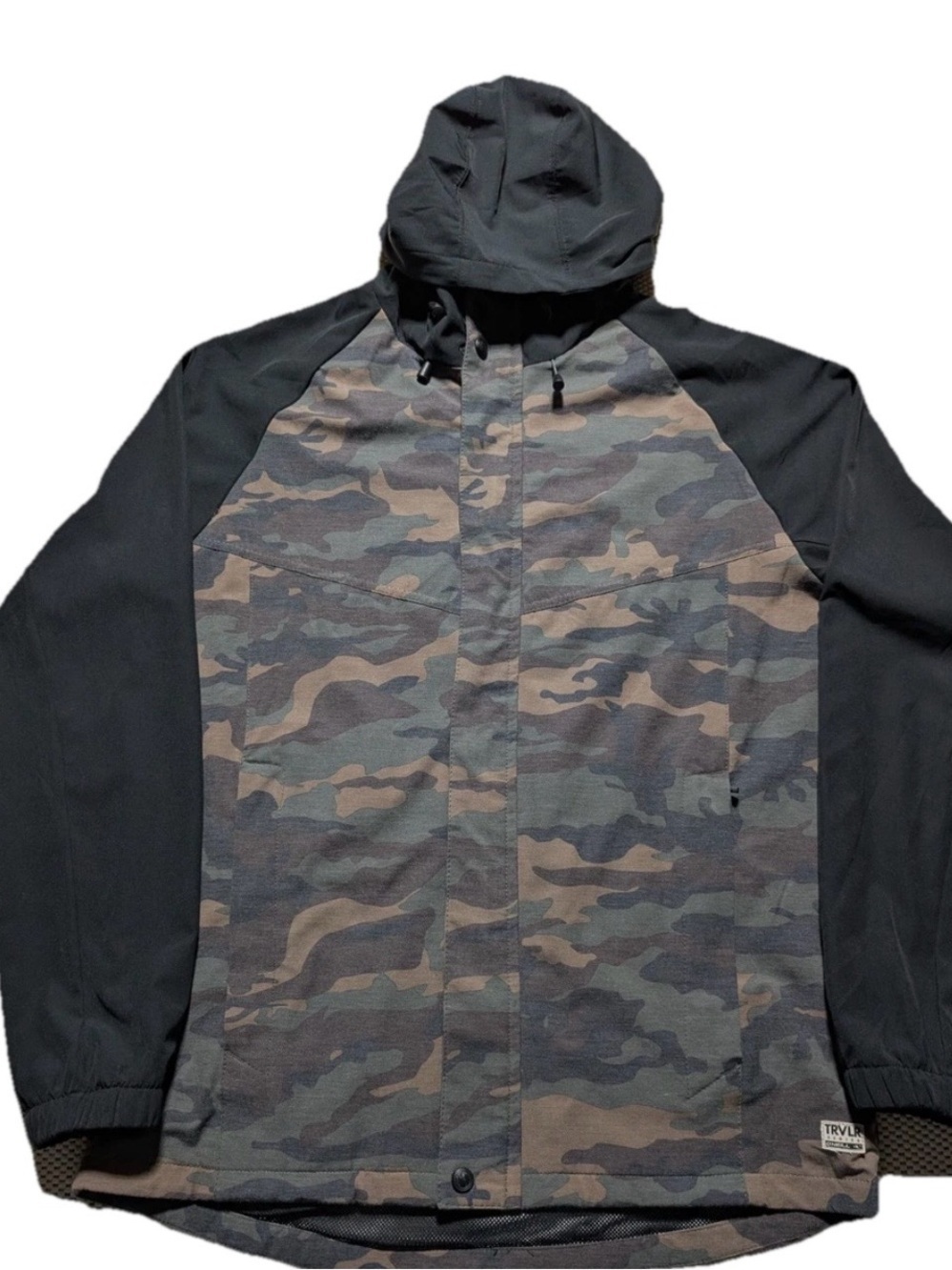 O'Neill Men's Black & Green Camo Hooded Field Jacket